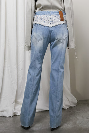 DENIM PANTS WITH LACE