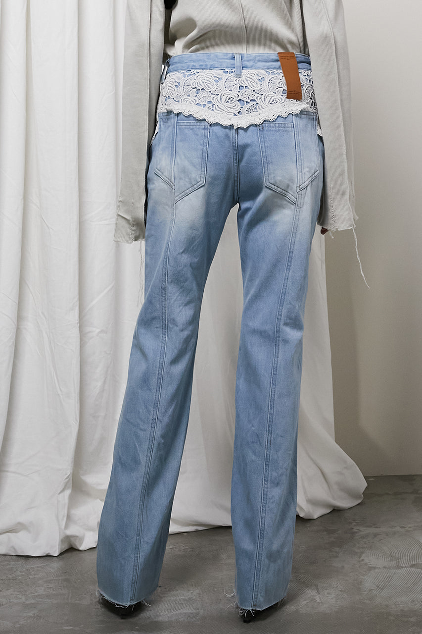 Denim Pants With Lace