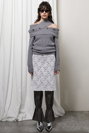 Tailored Trousers With Laced Skirt