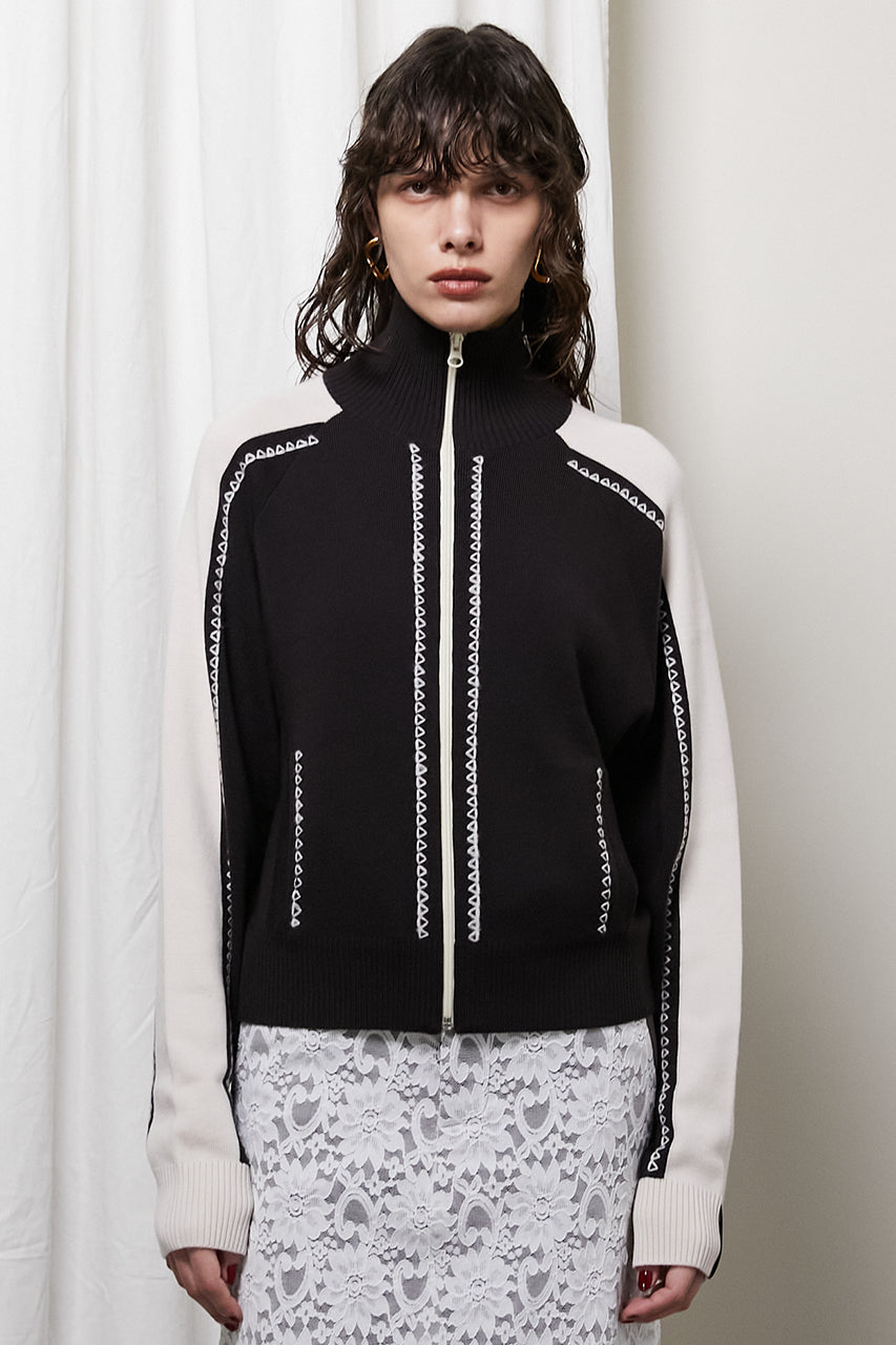 Embroidered Knitted Track Jacket