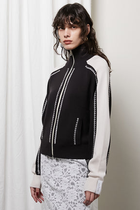 Embroidered Knitted Track Jacket