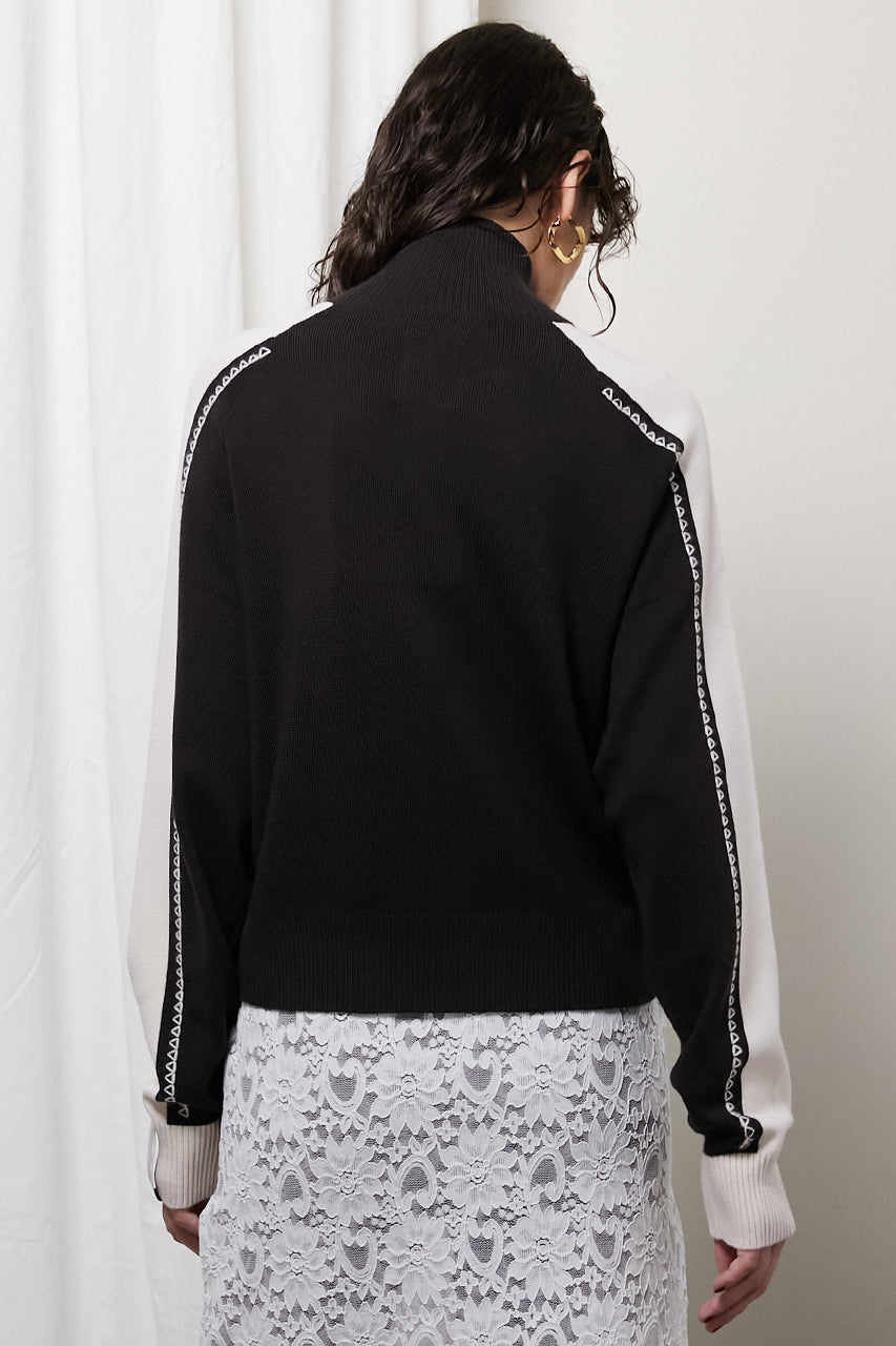 Embroidered Knitted Track Jacket