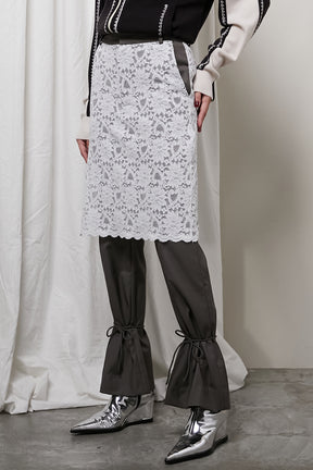 Tailored Trousers With Laced Skirt