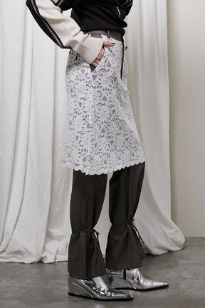 Tailored Trousers With Laced Skirt