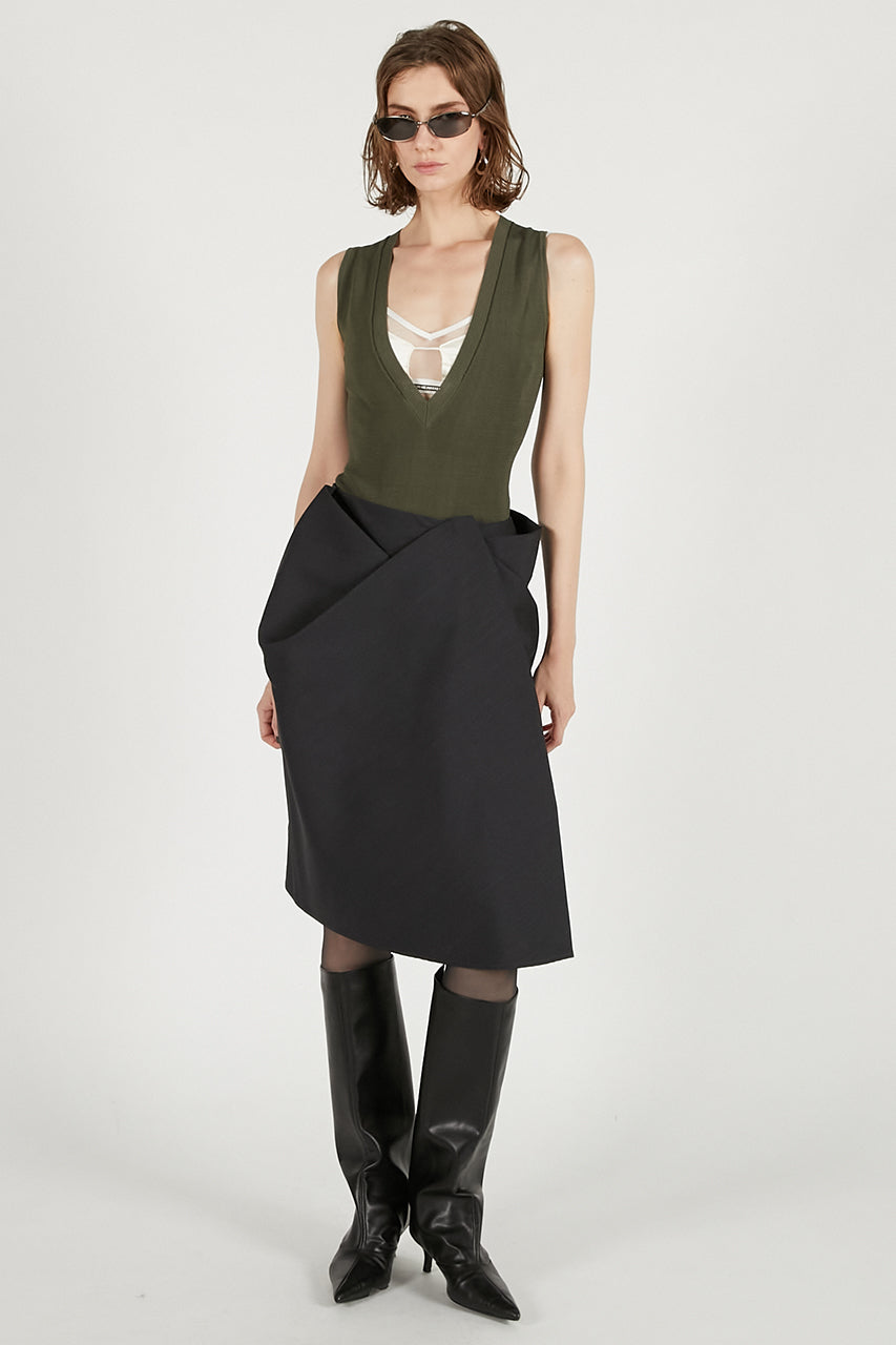 Crease Skirt Grey
