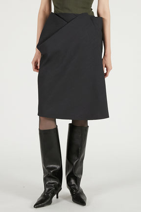 Crease Skirt Grey