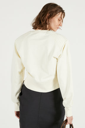 Front Zip Shoulder Pad Sweatshirt - SALE