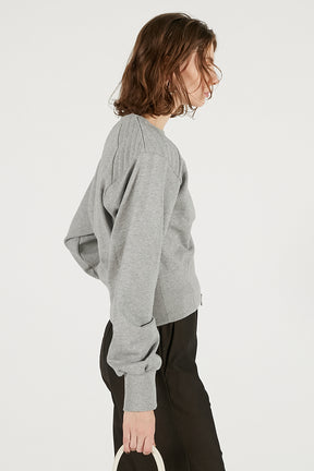 Front Zip Shoulder Pad Sweatshirt - SALE