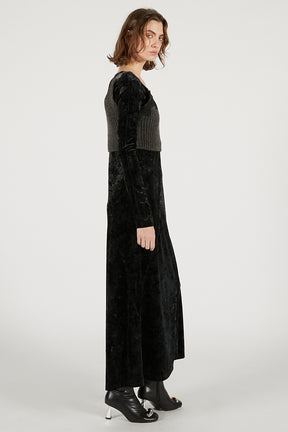 Knit Combination Velour One-Piece - 2025 WINTER