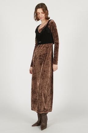 Knit Combination Velour One-Piece - 2025 WINTER
