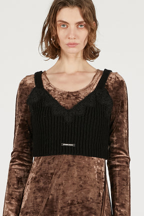 Knit Combination Velour One-Piece - 2025 WINTER