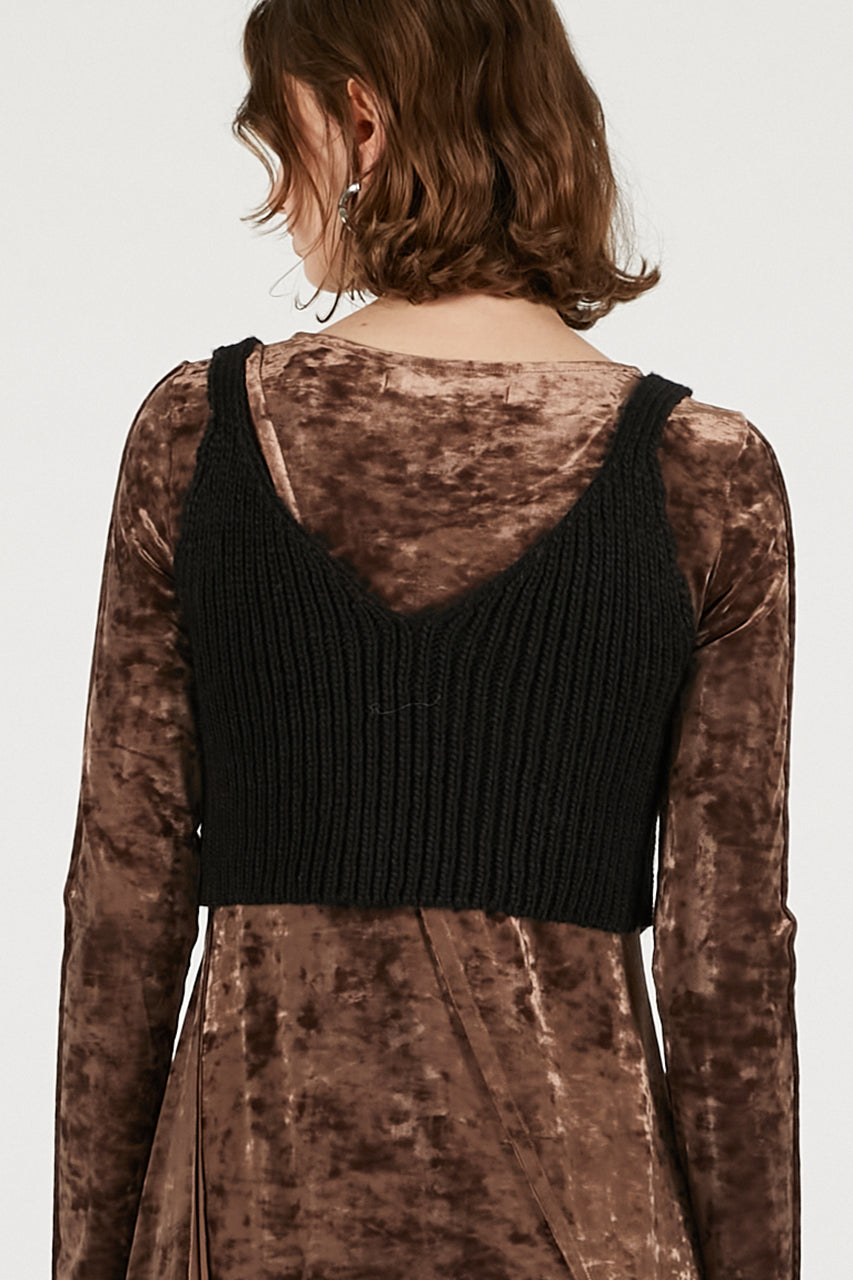 Knit Combination Velour One-Piece - 2025 WINTER