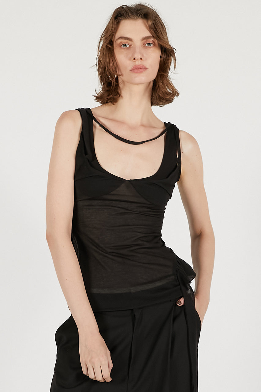 Aphora Sheer Black Top