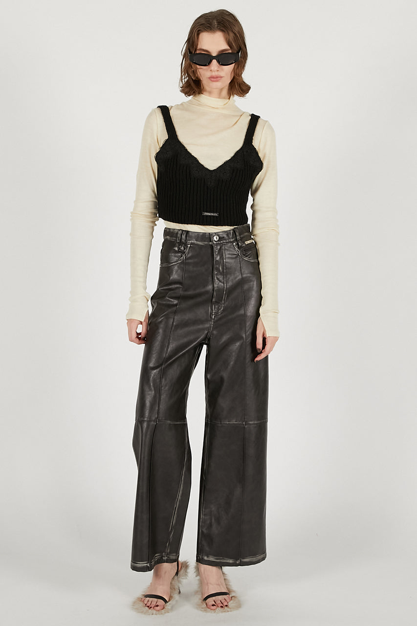 Knit Combination Velour One-Piece - 2025 WINTER