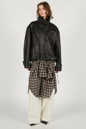 SHEEP Leather High Neck Blouson - 2025 AUTUMN