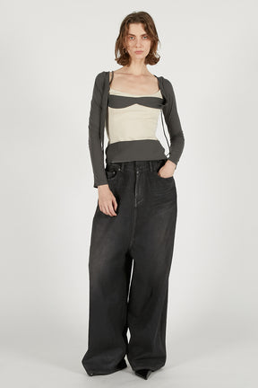Bianco Long Sleeves Grey Top