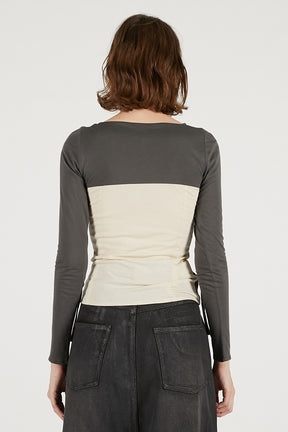 Bianco Long Sleeves Grey Top