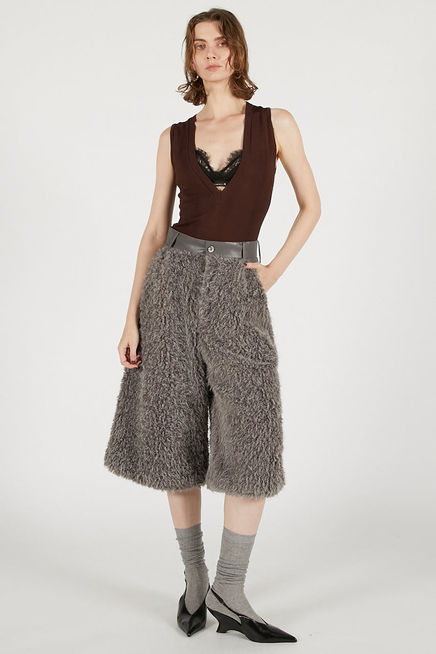 Deep V Neck Bodysuit Chocolate