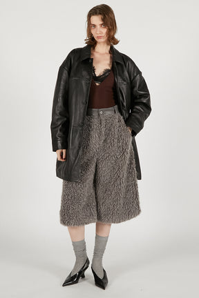 Padded Leather Car Coat - 2025 AUTUMN