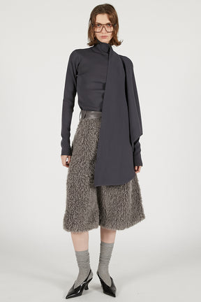 Fur Combination Half Pants - 2025 WINTER