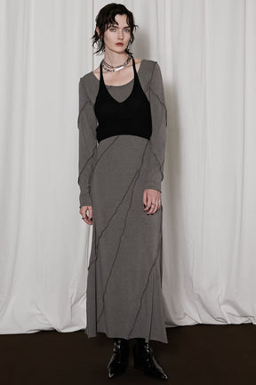 【24WINTER PRE ORDER】Knit Layered Maxi One Piece