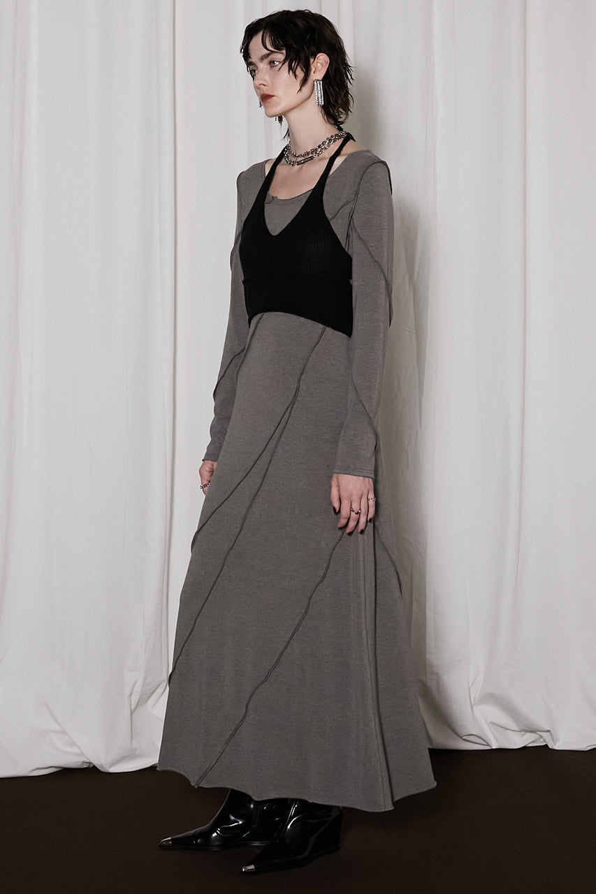 【24WINTER PRE ORDER】Knit Layered Maxi One Piece