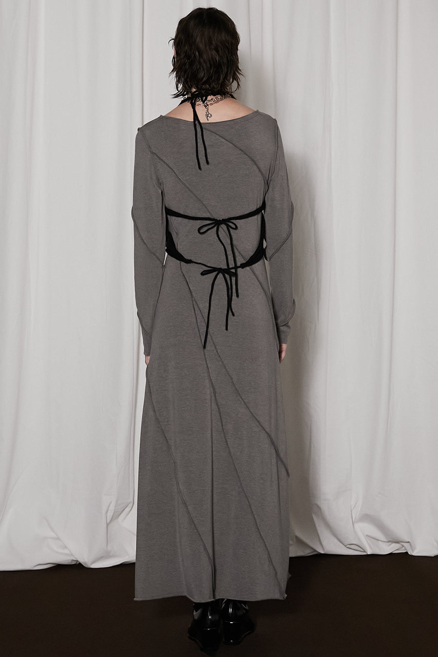 【24WINTER PRE ORDER】Knit Layered Maxi One Piece