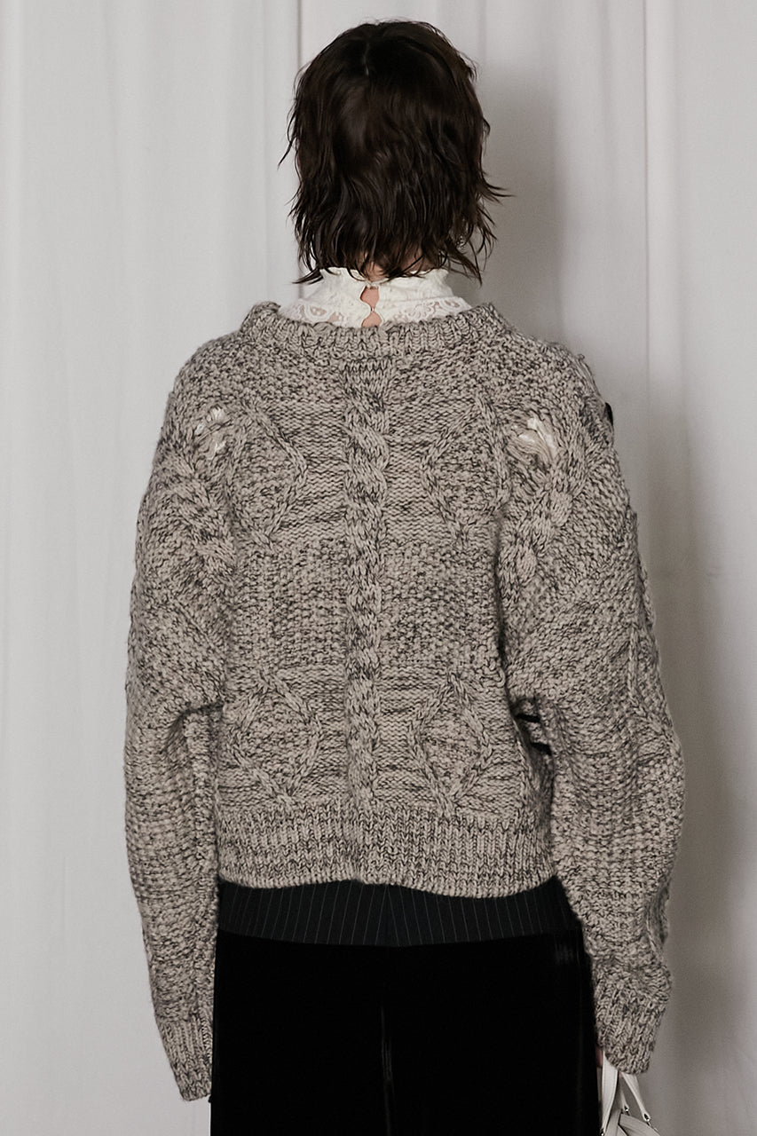 【24WINTER PRE ORDER】Vintage Cable Short Knit