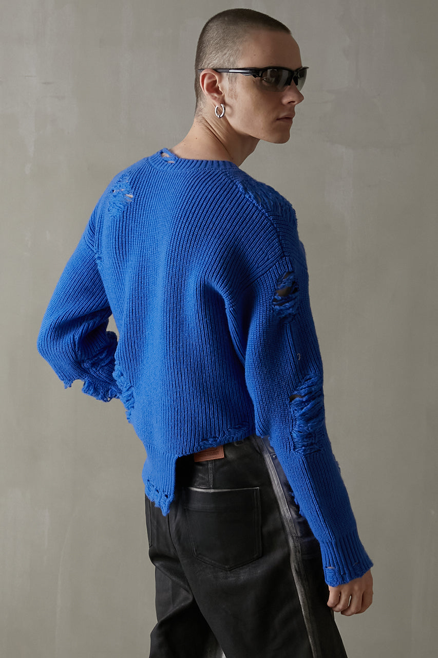 [Weboff Part number] Hard Crashed Knit Pullover