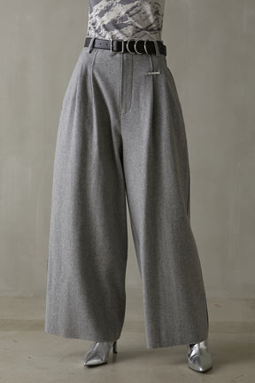 Super100 Cut Off Wool Pants