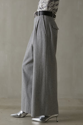 [Weboff Part number] Super100 Cut Off Wool Pants