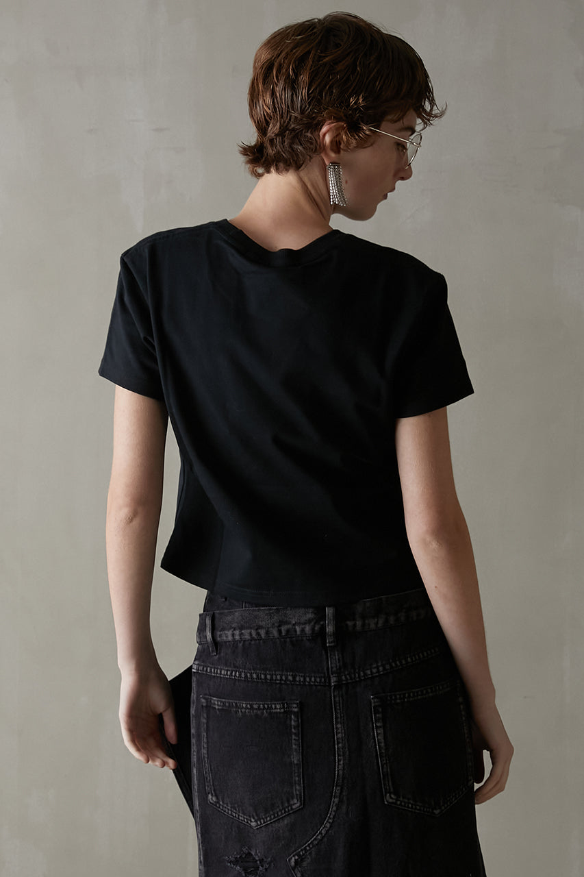 Embroidered Logo Cropped Tshirt