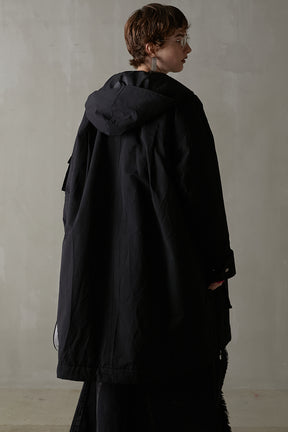 [Weboff Part number] Washed NYLON Voluminouse Middle Coat