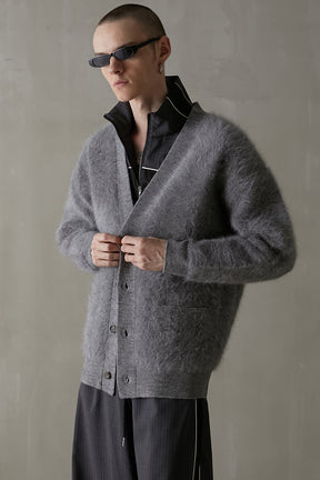 Double Face Angora Knit Cardigan