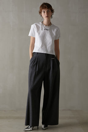 [Weboff Part number] Super100 Cut Off Wool Pants