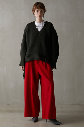 Super100 Cut Off Wool Pants