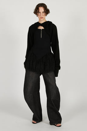 Shaggy Hem Peplum Tank