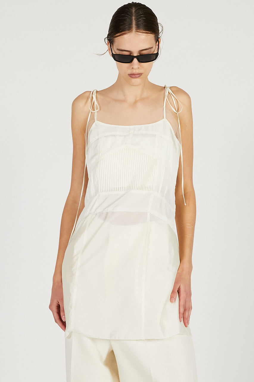 Pintuck Slip Mini Dress - 2026 SPRING