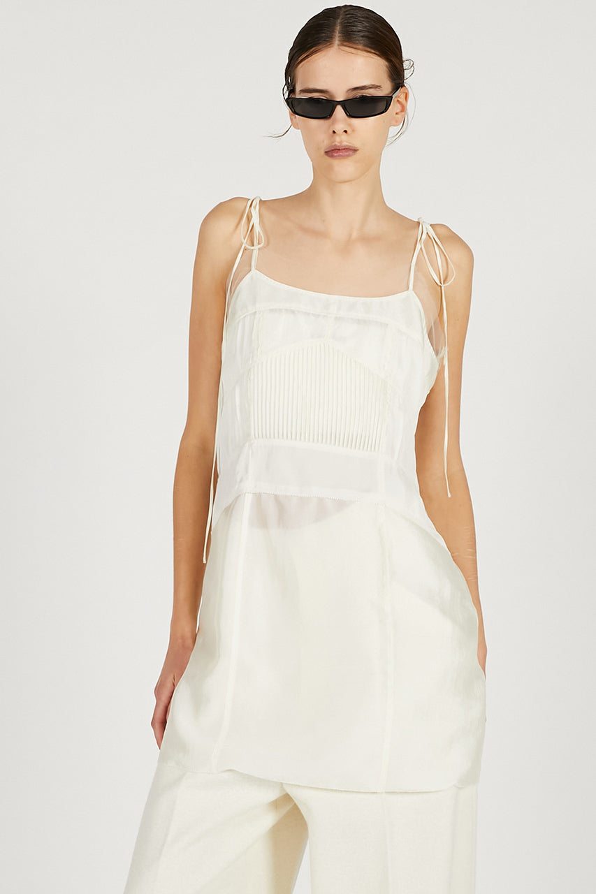 Pintuck Slip Mini Dress - 2026 SPRING