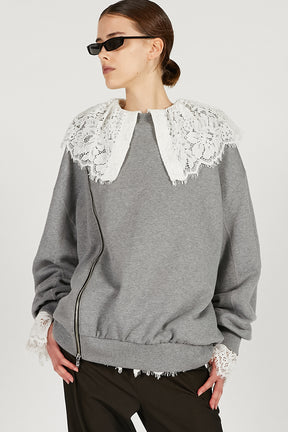 Oversized Zipper Sweatshirt