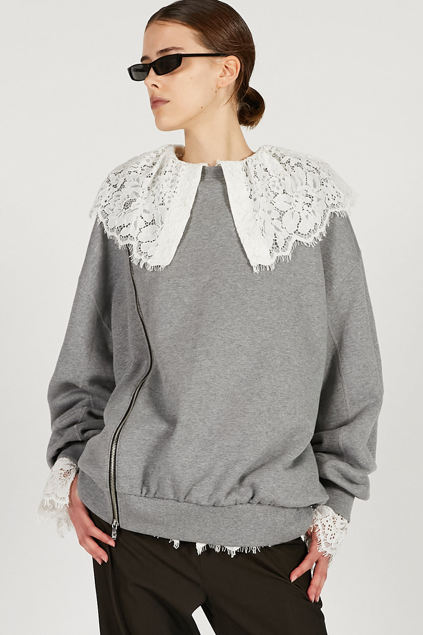 Oversized Zipper Sweatshirt