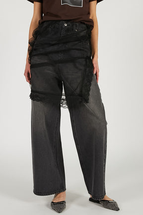 Tulle Skirt Layered Denim - 2026 SPRING