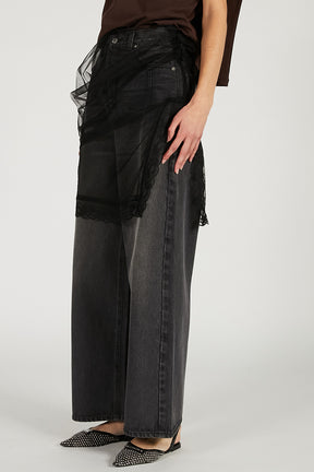 Tulle Skirt Layered Denim - 2026 SPRING
