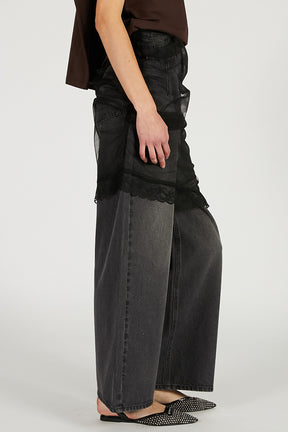 Tulle Skirt Layered Denim - 2026 SPRING