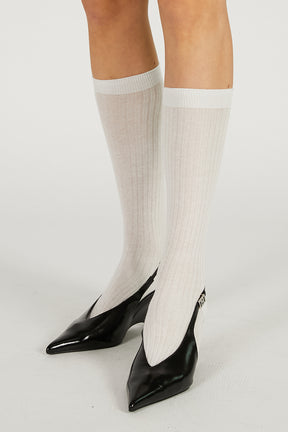 Sheer Rib Long Socks