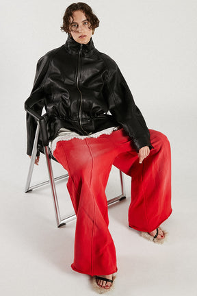 Peach Wide Sweat Pants - 2026 SPRING