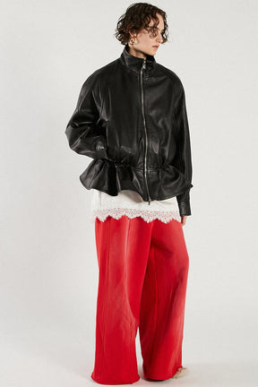 Sheepskin Peplum Blouson - 2026 SPRING