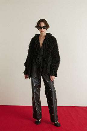 Eyelet Vegan Leather Pants