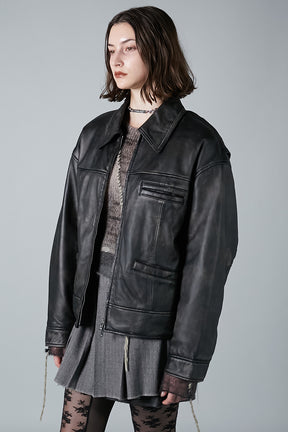 [24Autumn PRE ORDER] Padded Sheep Leather Blouson