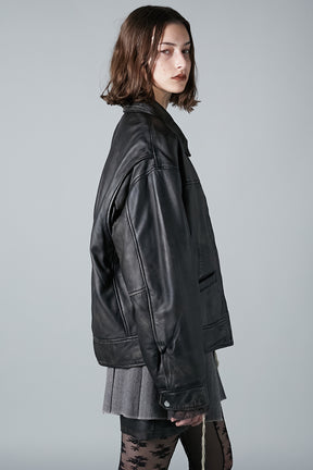 [24Autumn PRE ORDER] Padded Sheep Leather Blouson